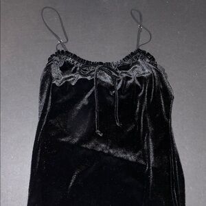 NWT! Urban Outfitters Black Velvet Spaghetti Strap Dress